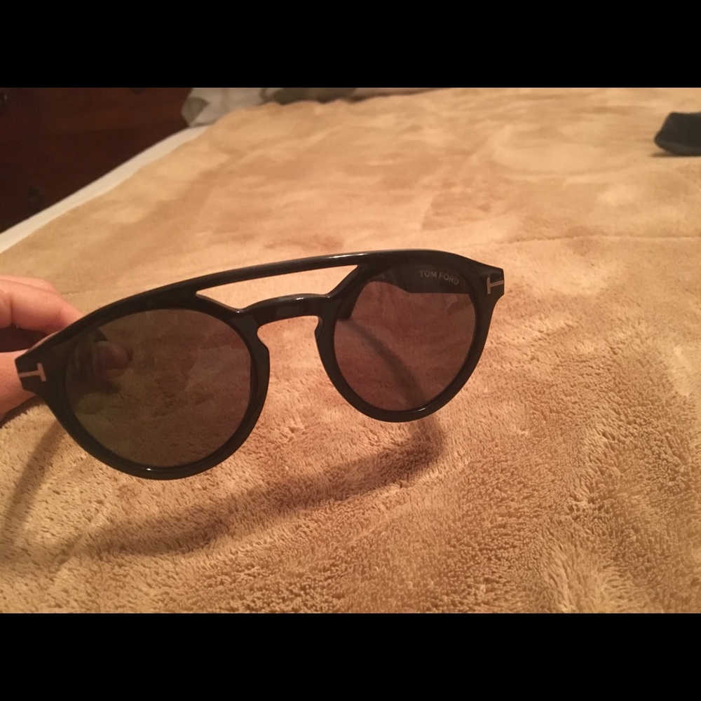 Tom Ford double bridge round frame sunglasses